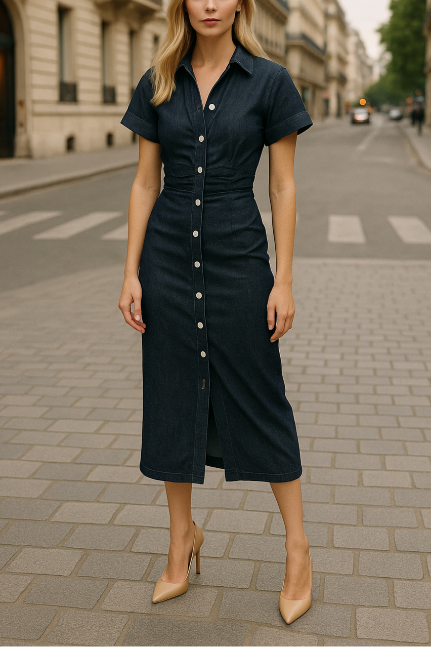 Lunara Sculpt Denim Dress