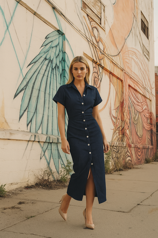 Lunara Sculpt Denim Dress