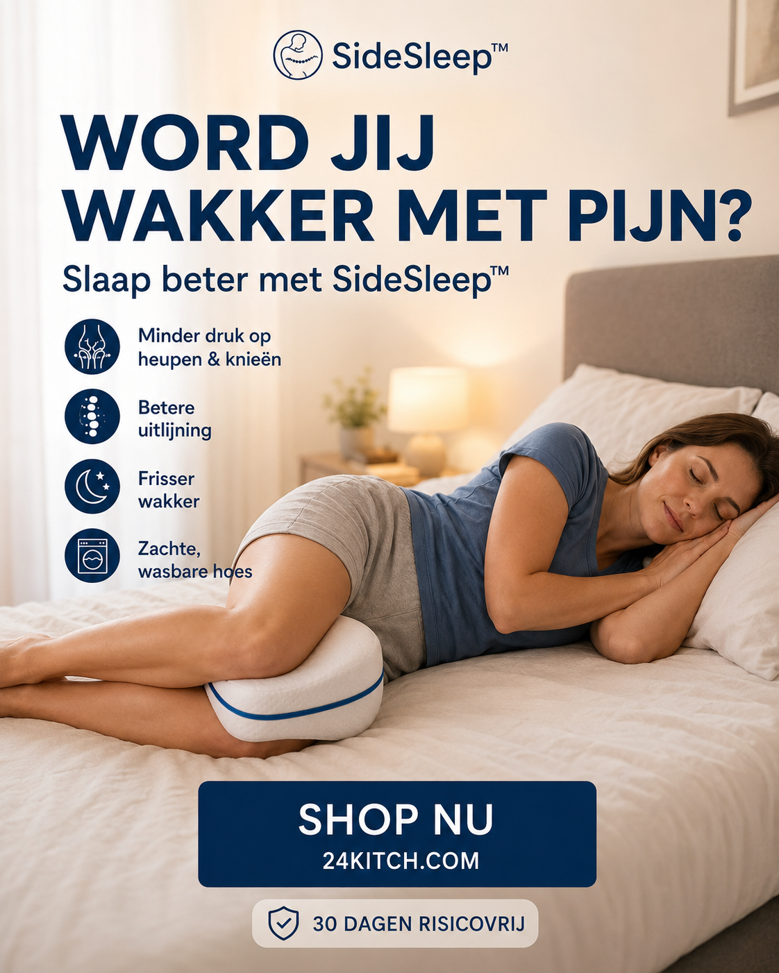 SideSleep™  - Minder druk op rug, heupen en knieën