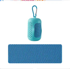 Toalha de resfriamento respirável toalha fria esportes com caixa de armazenamento toalha de yoga toalha de ginásio para atividades internas e externas